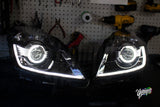 03-09 Nissan 350z BlueGhozt Half Circle Stage 3 Headlights